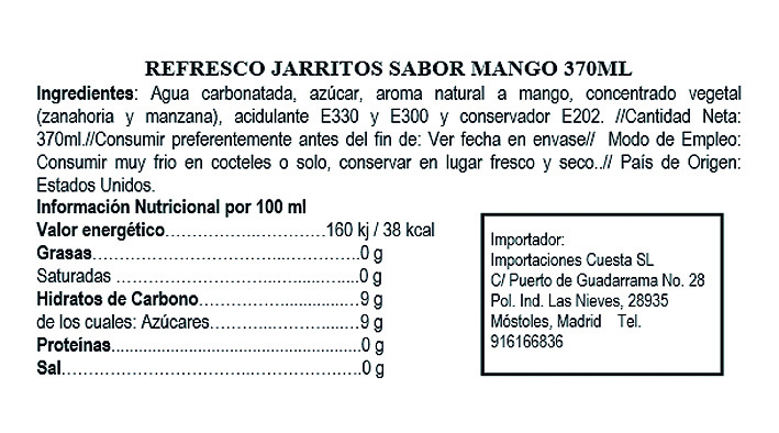 Refresco sabor Mango - Jarritos - Imagen 2