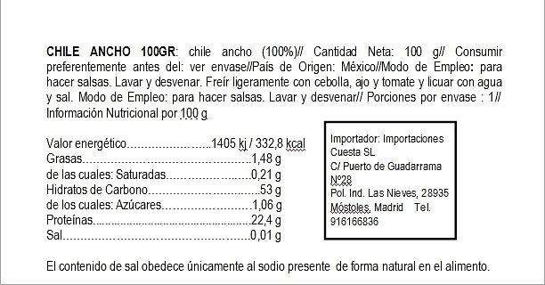 Chile Seco Ancho - 100g - Imagen 7