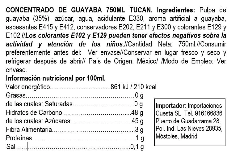 Concentrado de Guayaba 750ml - Tucán - Imagen 2