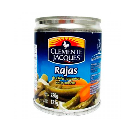 Chiles Jalapeños Rajas 220g - Clemente Jacques